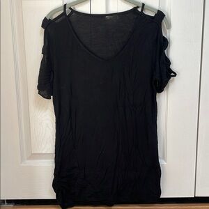 Black Cold Shoulder Top